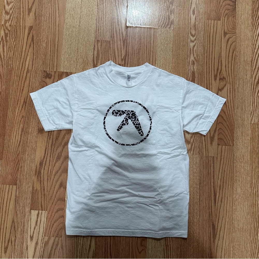 Aphex Twin Cheetah Print Logo White Tee